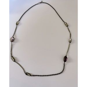 Jewel tone long necklace